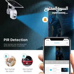  5 كاميرا طاقة شمسيه مدمجه ببطارية قابله لاعادة الشحن تدعم شريحة 4G للمراقبة عن بعد .