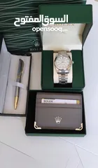  1 ساعات مع محفظه وقلم  مع كامل المرفقات ماركة .. ROLEX  جودة ممتازه