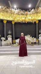  4 فستان بنمط طقم لون بيرغندي