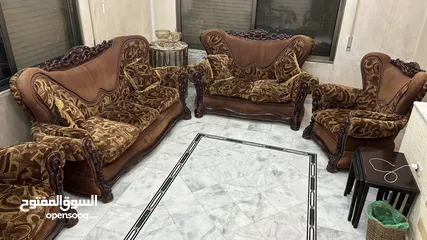  1 كنب مع كرسين