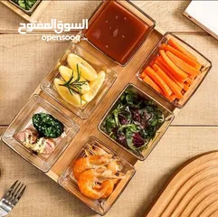  2 صحون بقاعده خشبيه