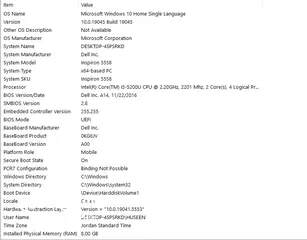  5 لابتوب Dell Insoiron 5558 8Ram ssd 512 ب 200 دينار