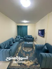  9 شقه مفروش غرفه وصاله للايجار الشهري بعجمان منطقه الراشديه بجوار حديقه السيدات