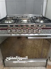  27 غاز 5عيون نحاس نظام 7مفاتيح بشتغل شواية وفرن مع بعض حجم80×60 فل ستانليس ستيل   موجود بالبقعة وعالفحص