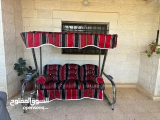  10 مراجيح ثلاثية وثنائية ورباعية واطقم رتان 5 و7 مقاعد واطقم كنب حديد قوية وعش البلبل حجم جامبو رائعة