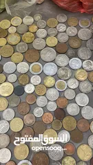  7 عملات قديمه معدنية وورقيه للبيع