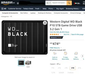  7 هارد ديسك 5 تيرا للألعاب مختوم مع ضمان BRAND NEW WD black p10 5TB gaming HDD - Sealed with Warranty