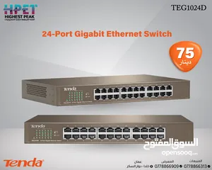  1 محول جيجابايت Tenda TEG1024D Gigabit Ethernet Switch 24 Port