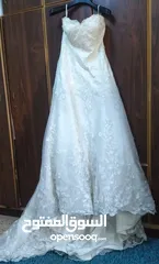  1 فستان عرس ابيض امريكي فخم مستعمل للبيع