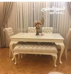  10 سفرة 6 كراسي بسعر الجملة خشب لاتيه وزان متوفر بجميع الالوان والموديلات حسب الطلب للاستفسار