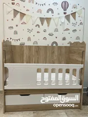  1 تخت بيبي خشب زان