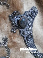  3 انتيك نوادر انتيكا تحف فضيات كردان قطعتين ملبس فضة