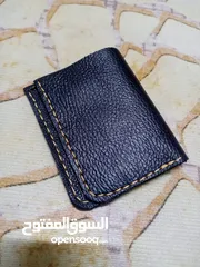  2 محفظة جلدية فاخرة وانيقة للرجال قابلة للطي مصنوعة يدوياً من الجلد الأصلي الطبيعي 100 ٪