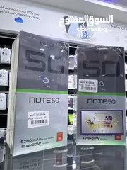  1 Infinix Note 50 ( 256 GB / 16 RAM)  انفنكس نوت 50 الجديد كليا  بكفالة الوكيل الرسمي في الاردن سنة