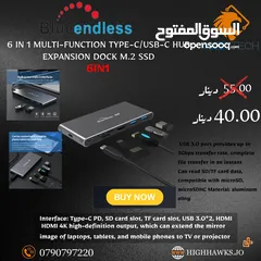  1 Blueendless 6iN1 Multi-Function M.2 SATA SSD Enclosure Hub-