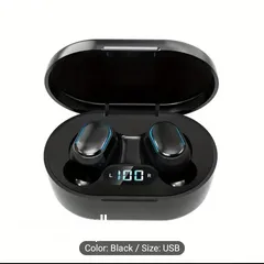  1 Premium Wireless Earbuds with Charging Case and LED Display - USB Type