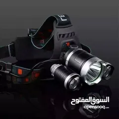  11 مصباح الرأس LED قابل للشحن USB.  مصباح كشافات كشاف راس 3 عيون كشاف الرأس  ذوثلاث أوضاع للاضاءة لعشاق