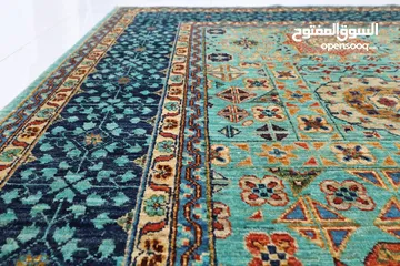  7 250x300 cm Afghan handmade mamluk carpet, 8x10 carpet Turquoise color, Afghan sheep wool