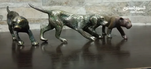  3 مجسمات حيوانات نحاس