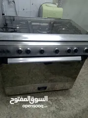  5 غاز 5عيون نحاس نظام 7مفاتيح بشتغل شواية وفرن مع بعض حجم80×60 فل ستانليس ستيل   موجود بالبقعة وعالفحص