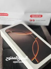  1 جهاز ايفون 16 برو ماكس عربي شرق اوسط 256 اللون الصحراوي كفاله شغاله من ابل 7/2/2026 مشحون 23 مره