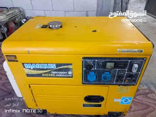  1 مولد كهرباء ديزل 6 كيلو ونص بحاله الوكاله