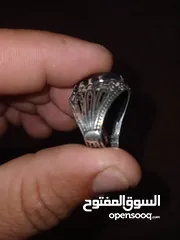  1 خاتم فضة حجر نادر 925 للبيع بسعر 400