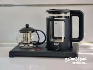  3 طقم الشاي الملوكي RAF أناقة على طاولتك... وراحة بيدك!   غلاية سعة 1.8 لتر لإعداد المي بسرعة  إبريق