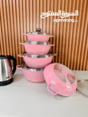  1 طقم طناجر جرانيت سكب  ثقيل أثقل وافضل نوعية في السوق  5 قطع مكفول 5 سنوات ارضية  إندكشن يعني مستحيل