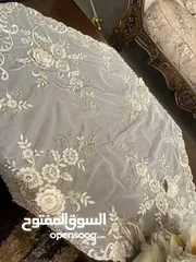  3 تيبلامب بحال جديد 2  وشرشف مرتب للطاوله جديد