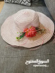  1 قبعه صيفيه لون زهري مميزه جدا