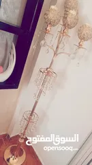  3 شمعدان ذهبي كريستال