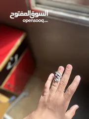  4 خاتم فضة مع ستراس