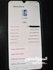  8 سامسونج A34  الهاتف يعمل بسلاسة، ولم يتم فتحه أو إصلاحه من قبل  Samsung Galaxy A34