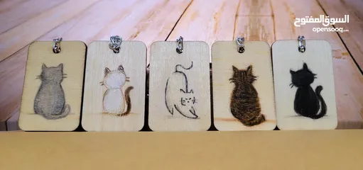  6 Cute handmade cat keychains