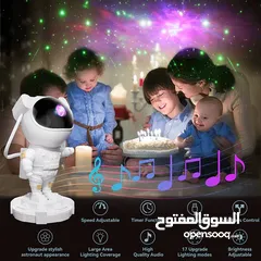  3 بروجيكتر رجل الفضاء مع نجوم واللوان جميلة مع مويسقى Astronaut Night Light Projector with Music