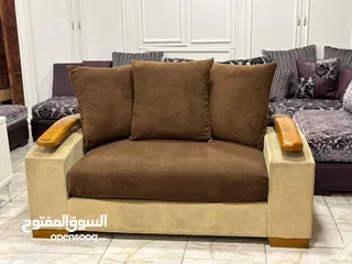  2 طقم كنب modern وارد شهوان 7 مقاعد  راقي جداً خشب سويد بالكامل و بلوط خارجي