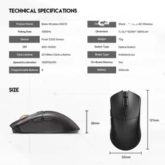  8 Fantech Blake WGC5 Wireless Gaming Mouse ماوس وايرليس فانتيك جديد مكفول