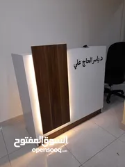  22 كاونتر استقبال مميز / ريسبشن مع لوغو من تصميمك فقط 85د شامل التوصيل والتركيب عمان زرقاء