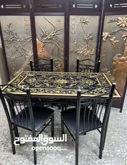  15 ميز طعام زجاج مع اربع كراسي