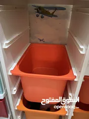  3 رفوف تخزين مكونه من ست أرفف بلون برتقالي من ايكيا IKEA 6-Shelf Orange Storage .  Rack