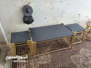  2 طرابيزات حديد باسعار مميزه لون ذهبي و فضي كل موديل الو سعر مختلف