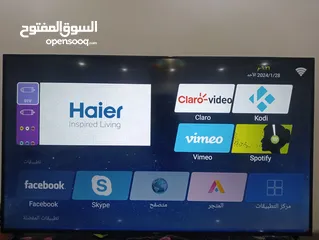  1 شاشة هاير سمارت فى مع ريموت ماوس وعادي بسعر 300