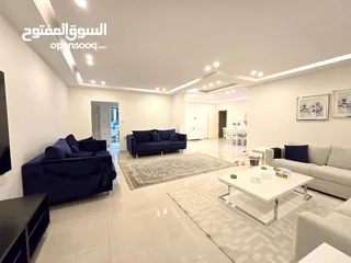  4 عبدون شقة مفروشة جديد 3 نوم مع حديقة كبيرة و كراج خاص