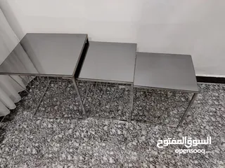  1 سيت طبلات زجاج ثلاثي مربع