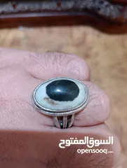  1 خاتم جزع بقراني عين صريحه صياغه يدويه