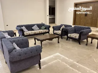  1 طقم كنب خشب زان 100٪؜ .. لون اسود .. جودة عالية ..