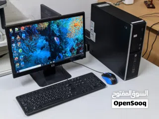  2 HP Core i7 Computer Set - 3.40Ghz Speed 8GB Ram 256GB SSD 19" HD Monitor Win 10 Office