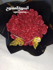  5 باقة ورد ستان ب 55 شيقل الحجم كبير