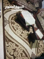  2 سجاد تركي مقصب باللون الذهبي  ثقيل جدا  مقاس طول 5*3ب 5*2متر  للبيع بشكل مستعجل